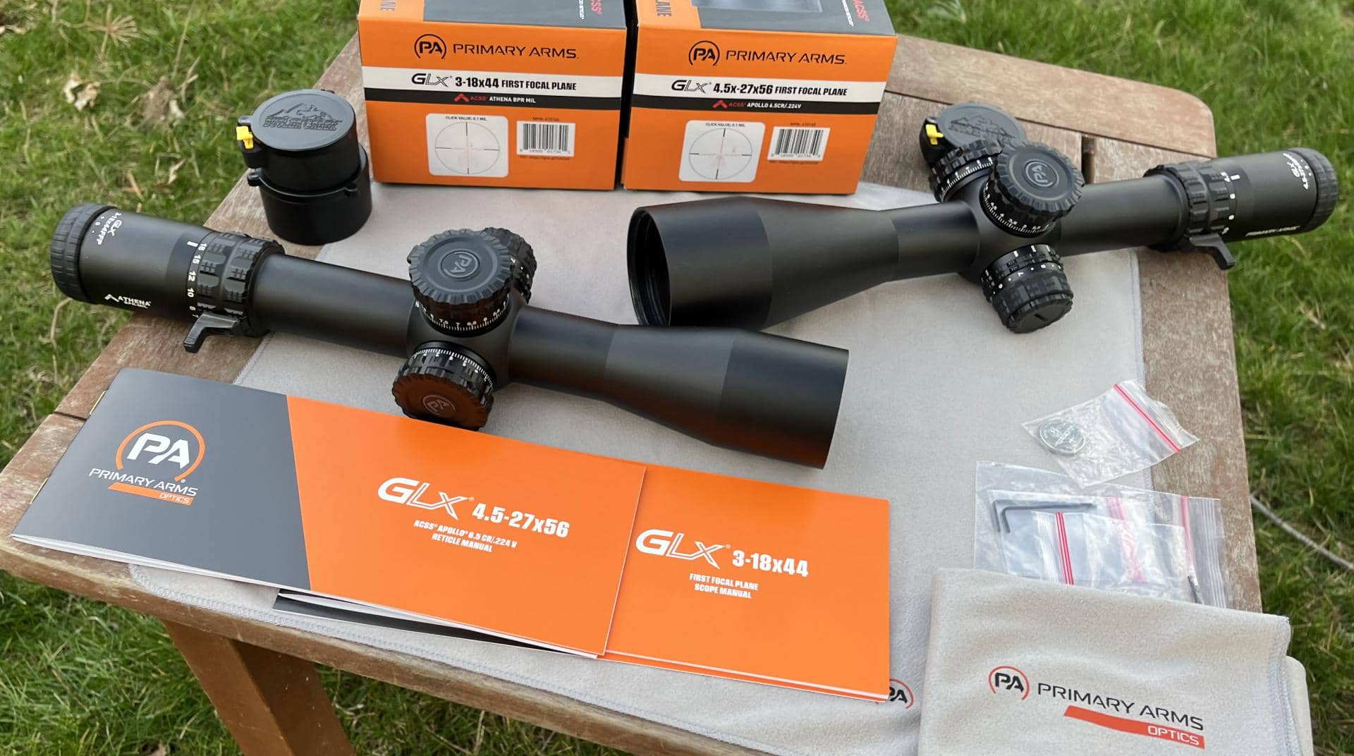 Unboxing the Primary Arms Optics GLx 3-18x44 and 4.5-27x56